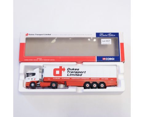 Manufacturer  - Corgi | Description - Scania Fridge Trailer - Dukes Transport LTD | Stock Code - CC12202 | Model Condition - 