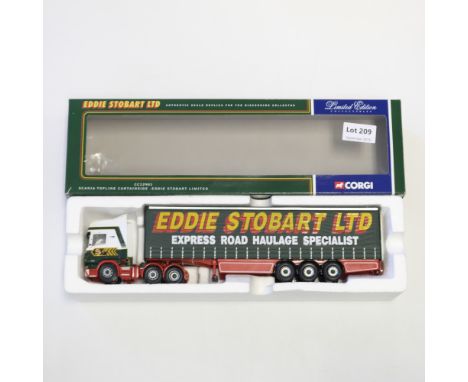 Manufacturer  - Corgi | Description - Scania Topline Curtainside Trailer - Eddie Stobart  | Stock Code - CC12901 | Model Cond