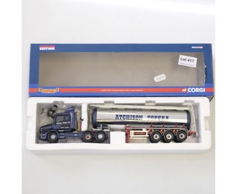 Manufacturer  - Corgi | Description - Scania T Cab General Purpose Tanker - Atchison Topeka Ltd | Stock Code - CC12814 | Mode