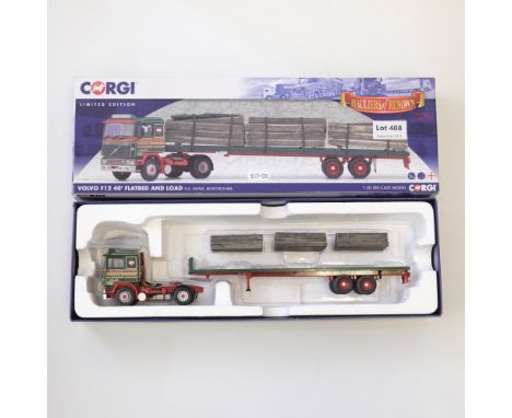 Manufacturer  - Corgi | Description - Volvo FH12 40ft Flatbed and Load - HE Payne | Stock Code - CC15505 | Model Condition - 