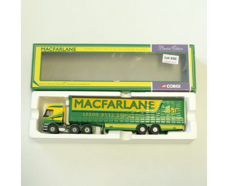 Manufacturer  - Corgi | Description - Renault Premium Curtainside - Macfarlane Transport LTD | Stock Code - 75602 | Model Con