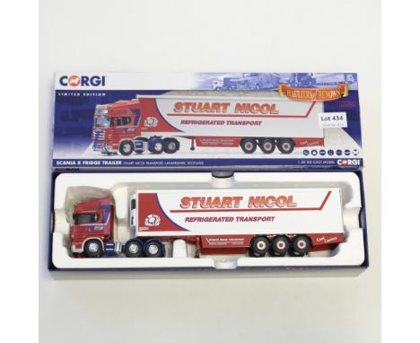 Manufacturer  - Corgi | Description - Scania R Fridge Trailer - Stuart Nicol Transport | Stock Code - CC13750 | Model Conditi