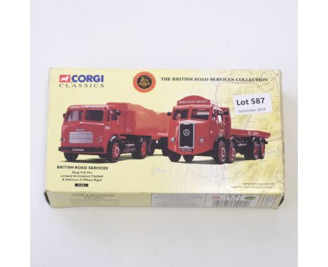 Manufacturer  - Corgi | Description - Leyland Articulated Flatbed &amp; Atlinson 8 Wheel Rigid - BRS | Stock Code - 31001 | M