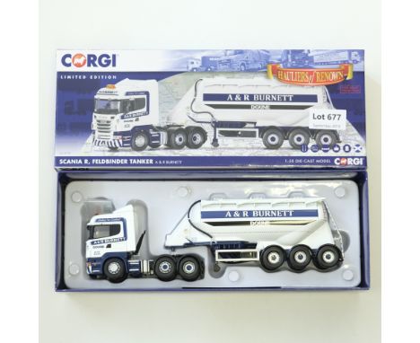 Manufacturer  - Corgi | Description - Scania R Feldbinder Tanker - A &amp; R Burnett | Stock Code - CC13778 | Model Condition