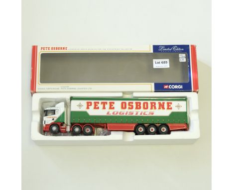 Manufacturer  - Corgi | Description - Scania Curtainside - Pete Osborne Logistics Ltd | Stock Code - CC12209 | Model Conditio