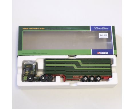 Manufacturer  - Corgi | Description - Scania Topline Livestock Transporter - Henry Thompson &amp; Sons | Stock Code - CC12917