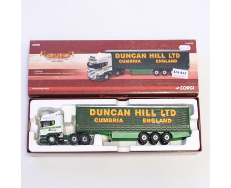 Manufacturer  - Corgi | Description - Scania R Series Topline Curtainside - Duncan Hill Ltd | Stock Code - CC13716 | Model Co