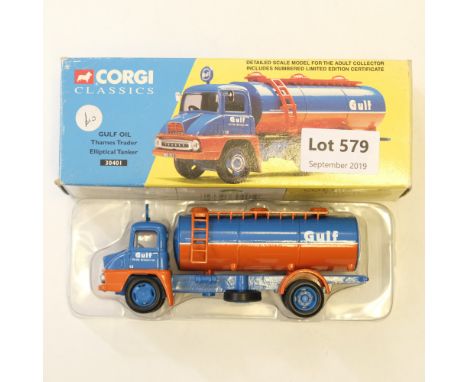 Manufacturer  - Corgi | Description - Thames Trader Elliptical Tanker - Gulf Oil | Stock Code - 30401 | Model Condition - 5/5