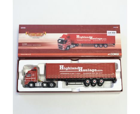 Manufacturer  - Corgi | Description - Volvo FH Curtainside - Highland Haulage | Stock Code - CC14008 | Model Condition - 4/5 