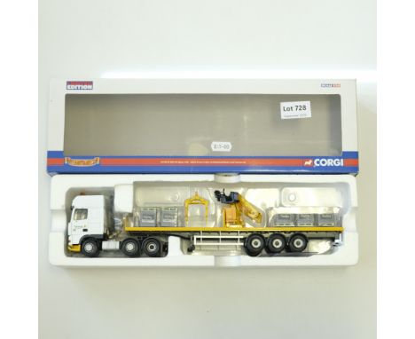 Manufacturer  - Corgi | Description - DAF XF Space Cab Sided Crane Trailer &amp; Palletised Block Load - Tarmac PLC | Stock C