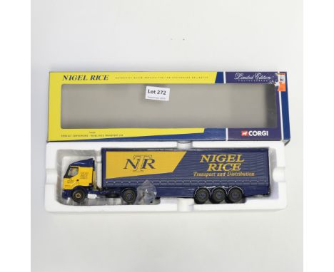 Manufacturer  - Corgi | Description - Nigel Rice Transport Renault Curtainside Trailer | Stock Code - 75605 | Model Condition