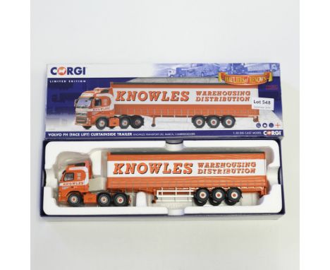 Manufacturer  - Corgi | Description - Volvo FH Curtainside Trailer - Knowles Transport LTD | Stock Code - CC14034 | Model Con