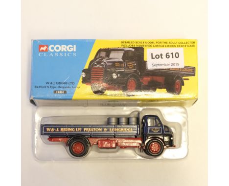 Manufacturer  - Corgi | Description - Bedford S Type Dropside Lorry - W&amp;J Riding LTD | Stock Code - 20001 | Model Conditi