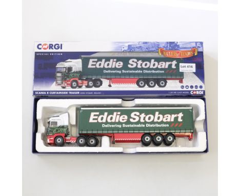 Manufacturer  - Corgi | Description - Dcania R Curtainside Trailer - Eddie Stobart | Stock Code - CC13749 | Model Condition -