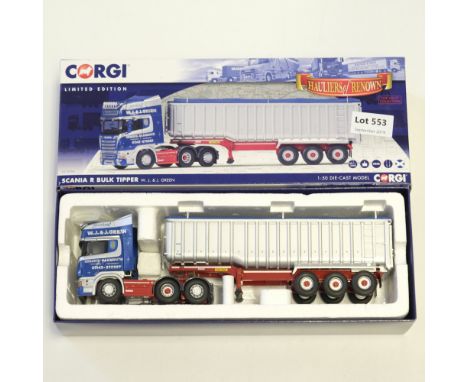 Manufacturer  - Corgi | Description - Scania R Bulk Tipper - W.J. &amp; J.Green | Stock Code - CC13764 | Model Condition - 5/