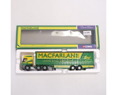 Manufacturer  - Corgi | Description - Renault Premium Curtainside - Macfarlane Transport LTD | Stock Code - 75602 | Model Con