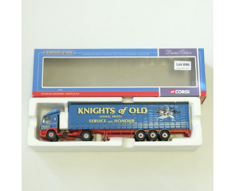 Manufacturer  - Corgi | Description - Leyland DAF Curtainside - Knights of Old | Stock Code - 75405 | Model Condition - 4/5 |