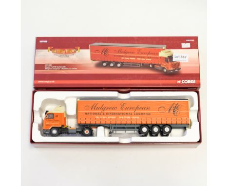 Manufacturer  - Corgi | Description - Scania 113/143 Curtainside - Mulgrew European | Stock Code - CC14803 | Model Condition 