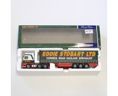 Manufacturer  - Corgi | Description - DAF XF Super Space CAB Curtainside - Eddie Stobart | Stock Code - CC13201 | Model Condi