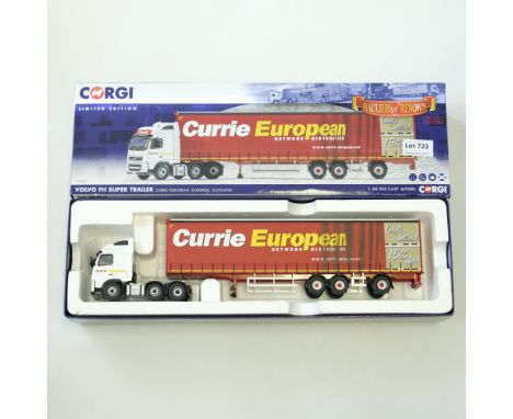 Manufacturer  - Corgi | Description - Volvo FH Curtainside Trailer - Currie European | Stock Code - CC14040 | Model Condition