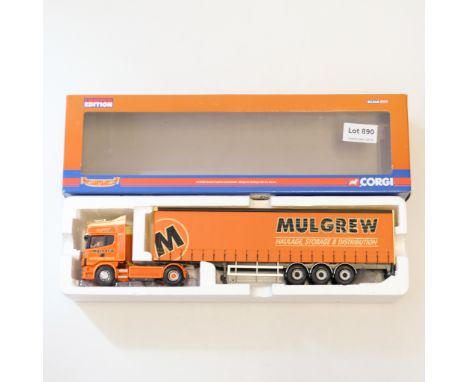 Manufacturer  - Corgi | Description - Scania Topline Curtainside - Mulgrew Haulage LTD | Stock Code - CC12926 | Model Conditi