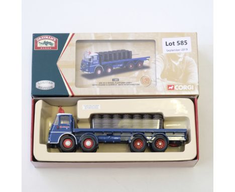 Manufacturer  - Corgi | Description - ERF KV 8 Wheel Platform Lorry With Chains &amp; Barrels - Bass Worthington | Stock Code