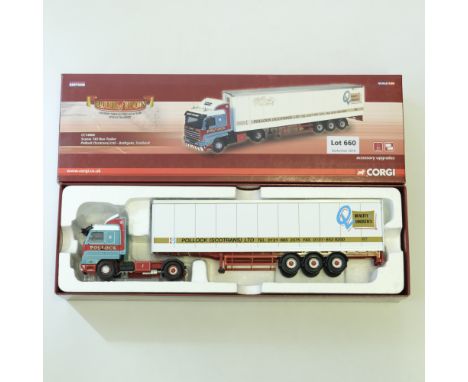 Manufacturer  - Corgi | Description - Scania 143 Box Trailer - Pollock (Scotrans) Ltd | Stock Code - CC14806 | Model Conditio