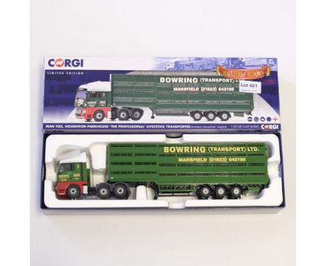 Manufacturer  - Corgi | Description - MAN TGX Houghton Parkhouse Livestock Transporter - Bowring Transport | Stock Code - CC1