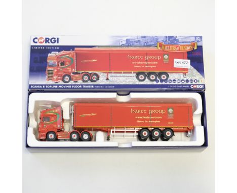 Manufacturer  - Corgi | Description - Scania R Topline Moving Floor Trailer - Harte Peat LTD Group | Stock Code - CC13765 | M