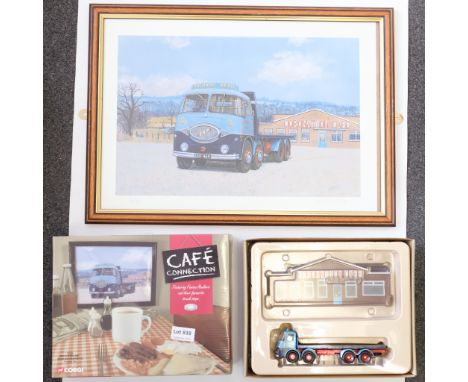 Manufacturer  - Corgi | Description - Café Connection - ERF KV Platform Lorry - Richard Read With Framed Picture | Stock Code