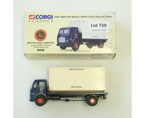 Manufacturer  - Corgi | Description - Leyland 4 Wheel Flatbed and Container Load - BRS | Stock Code - 25101 | Model Condition