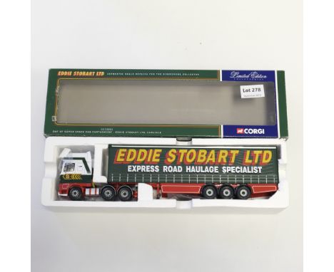 Manufacturer  - Corgi | Description - DAF XF Super Space CAB Curtainside - Eddie Stobart | Stock Code - CC13201 | Model Condi