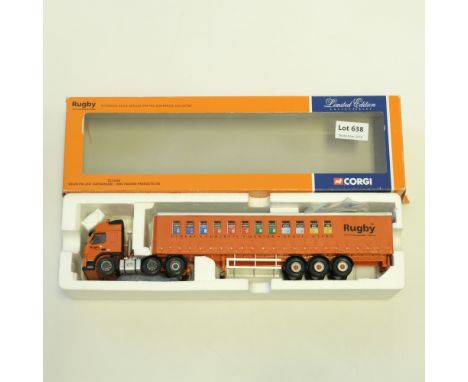 Manufacturer  - Corgi | Description - Volvo FM Low Curtainside - Rugby | Stock Code - CC13503 | Model Condition - 5/5 | Box C
