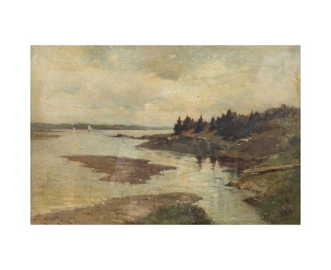 SMILLIE, GEORGE HENRY (1840-1921) "Seelandschaft" Öl auf Leinwand, sig., Rückseite mit handgeschriebenem Etikett mit Titel un