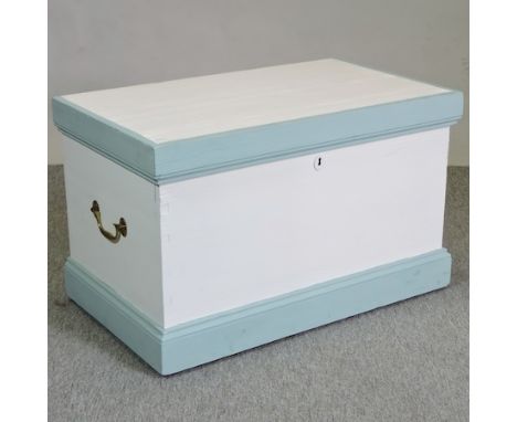 An early 20th century painted pine trunk, 80cm