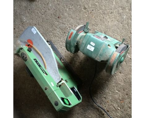A Rexon fret saw together with a Nu-Tool bench grinder 