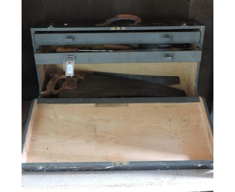 An early 20th century tool chest and contents