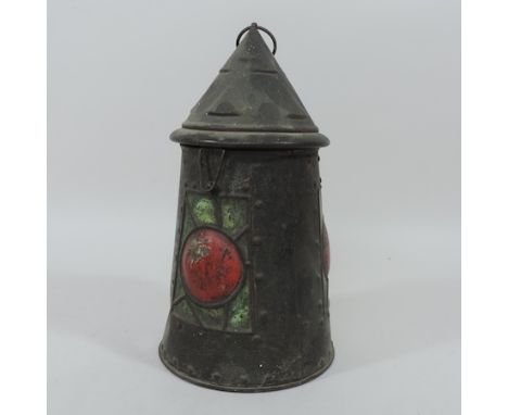 An early 20th century Huntley and Palmers lantern biscuit tin, 24cm tall