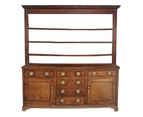 A George III oak and crossbanded mahogany dresser , circa 1760  A George III oak and crossbanded mahogany dresser  , circa 17