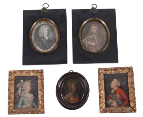 Continental School (19th Century) - Portrait of Marie Antoinette; Portrait of Loius XVI A pair, oil on panel With later ink i