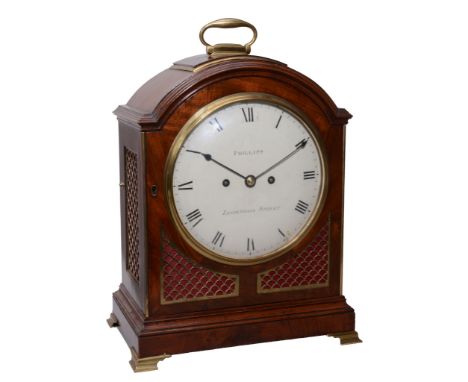 A Regency brass mounted mahogany bracket clock, Phillips, London  A Regency brass mounted mahogany bracket clock, Phillips, L