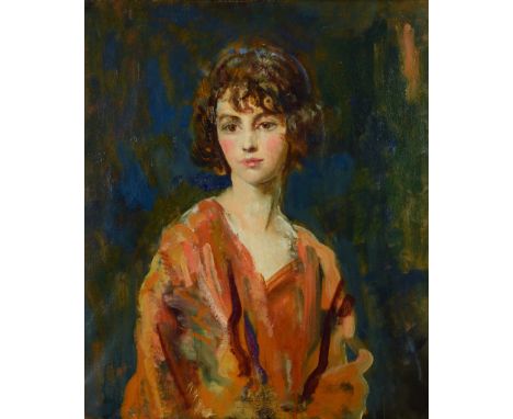 Ambrose McEvoy (1878 â€“ 1927) - Portrait of a young girl Oil on canvas 76.5 x 64 cm. (30 x 25 in) Provenance: Ernest Philip 