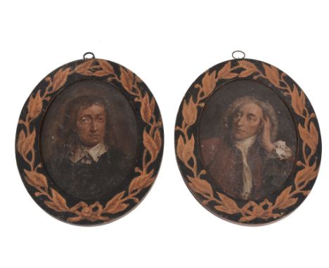 English School (late 18th century) - Portrait of John Milton (after William Faithorne); Alexander Pope (after Arthur Pond) A 