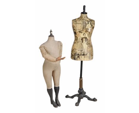 An ebonised and decoupage decorated mannequin , circa 1880 and later  An ebonised and decoupage decorated mannequin  , circa 