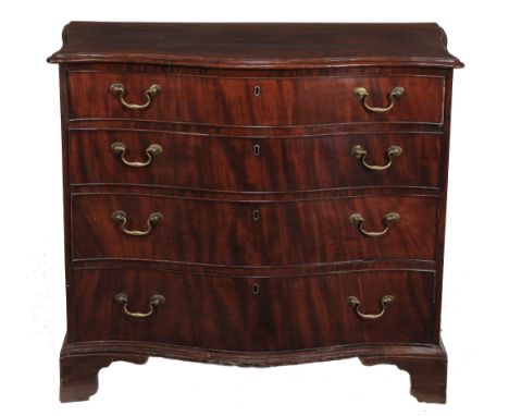 A George III mahogany serpentine chest of drawers , circa 1780  A George III mahogany serpentine chest of drawers  , circa 17