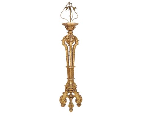 A giltwood standard lamp in George II style , 20th century  A giltwood standard lamp in George II style  , 20th century, the 