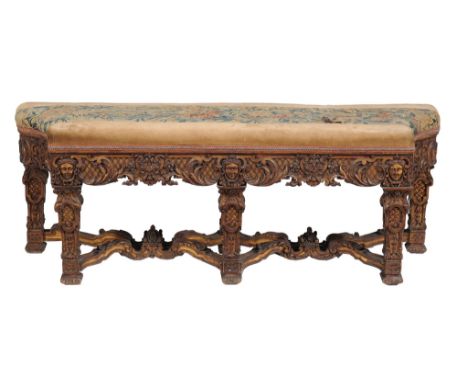 A giltwood window seat , in early 18th century Continental style, 20th century  A giltwood window seat  , in early 18th centu