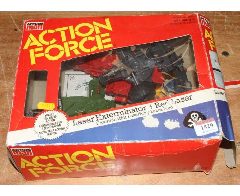A boxed Action Man Action Force laser extermination and red laser 