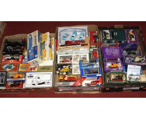 Three boxes of mixed modern diecast to include Corgi, Solido, etc