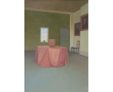 *Peter Kelly (1931-2019) 'The Deserted Room, Selborne', 2006 signed with initials 'PJK' l.r., inscribed on label verso, oil o
